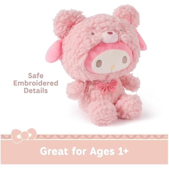 SANRIO OFFICIAL HELLO KITTY AND FRIENDS MY MELODY CAF LATTE TEDDY BEAR PLUSH, COLLECTIBLE PLUSH TOY, STUFFED ANIMAL FOR AGES 1 AND UP, PINK, 10 - Image 4